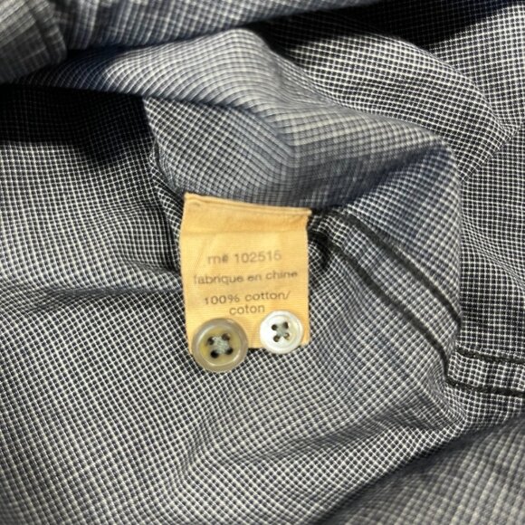 John Varvatos USA Dress Shirt Mens Size Medium Black Checks Pleated Long Sleeve - Picture 4 of 7